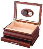 The Master - 75 Cigar Glasstop Humidor with Accessories Drawer